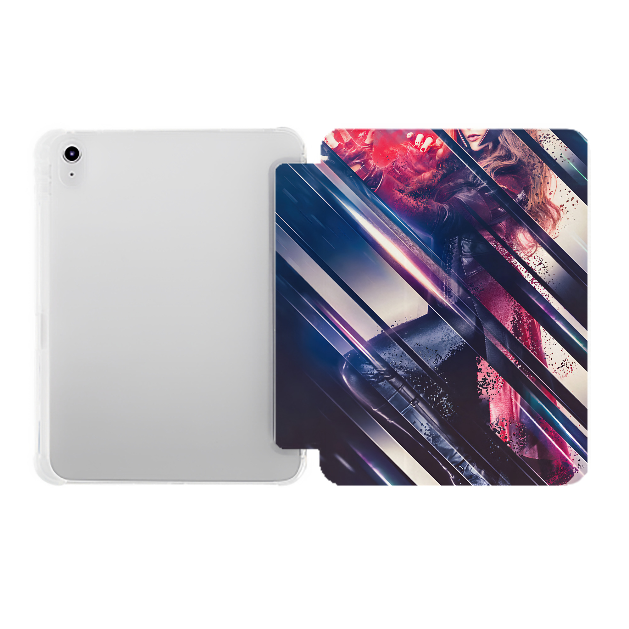 （画像用） アベンジャーズ The Avengers IPad ケース ペン収納付き 三つ折りスタンド PUレザー×シリコン 対応機種9.5/10.5/10.9インチ